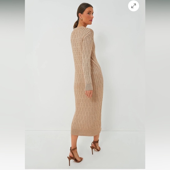 Tuckernuck Gold Cable Knit Midi Dress - Picture 2 of 6